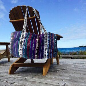 2 Inca Island Woven Tote Duffle Bag Vibrant Aztec Ethnic Pattern Travel Gym Bags